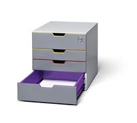 Durable Varicolor Safe 4 Drawer Lockable Gdpr Colour Coded Desktop Storage - A4+, Grey