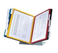 Durable Vario 20 Pocket Desktop Reference System - Letter Size 10 Double-Sided Panels - Assorted Color Borders