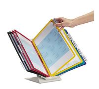 Durable VARIO Display Panel Desk Unit - 10 Panels and Tabs in Assorted Colors - Perfect for Storing and Displaying Letter Size Documents