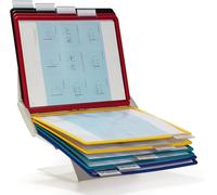 Durable VARIO PRO Display Panel Desk Unit | 10 Panels and Tabs in Assorted Colours | Rotates 90° | Ideal for Display ing A4 Documents