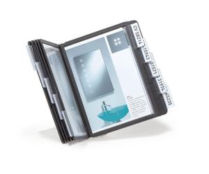 Durable VARIO TABLE 10 Display Panel Desk Stand | 10 Panels | A5 Black