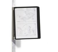 Durable VARIO WALL 5 Panel Magnetic Display Panel Document Holder | A4 Black