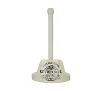 Premier Housewares Kitchen Roll Holder Vintage Home - Lightweight, Free-standing Cream