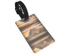 Durable Vintage Great Egyptian Pyramid Print Luggage Tag with Full Back Privacy Cover â€“ Bright ID Labels for Suitcases, and Backpacks