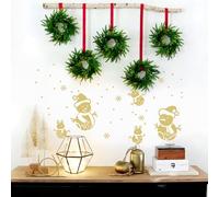 Durable Vinyl Christmas Window Stickers, 20cm Double Sided Snowman Decorations, Removable Xmas Window Decals for Home, Office, Shop, Crafting, Holiday Party Décor - fits 1M-1.5M Wall, Cream