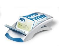 Durable Visifix Desk Business Card File Indexed Capacity 200 Silver Ref 2413/23