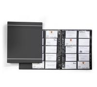 Durable VISIFIX A4 Business Card Album in Charcoal - Ring Binder Folder for Business Cards or Collectable Cards - Holds Up To 400 Cards - Format 90 x 57mm