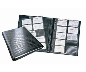 Durable VISIFIX Centium A4 Business Card Album in Black - Ring Binder Folder for Business Cards or Collectable Cards - Holds Up To 400 Cards - Format 90 x 57mm