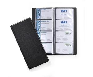 Durable VISIFIX PU Leather 192 Business Card Album Organiser Wallet Book | Black