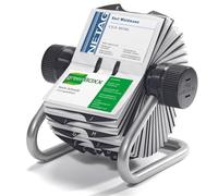Durable VISIFIX 400 Card Rotary Business Card Holder File | A-Z Index | Silver