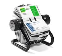 Durable Visifix Rotary Business Card Holder - Holds up to 400 Cards - Includes 25 Tab A-Z Index - Made from Metal - Black