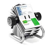 Durable Visifix Rotary Business Card Holder | Holds Upto 400 Cards | Includes 25 Tab A-Z Index | Made from Metal | Silver