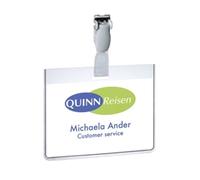 Durable Visitor Badge with Strap 60x90mm Clear (25 Pack)
