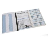 Durable Visitor Book 100 Refill Pack - Insert Refill Book for Professional Use - Includes 100 Perforated 90 x 60 mm Badge Inserts - GDPR Compliant Visitor Management