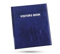 Durable Visitor Book Leather 100 Perforated Badge Inserts GDPR Compliant Visitor Management A4 Sign in and Out Log Guest Book for Office Christening Birthday Wedding Event 90 x 60 mm