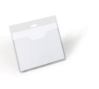 Durable Visitor Name Badge 60 x 90mm Transparent, Pack of 20 Badges, Includes Blank Insert Cards, ideal For Events and Visitor Management