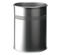 Durable Waste basket 15 L Round Metal Metallic