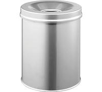Durable Waste Bin Fire Safe 15 Litre Silver Ref 330523 Each