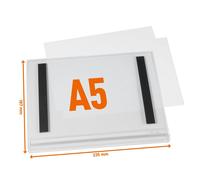 Durable Water Resistant UV Anti-Reflective Magnetic Pockets | 5 Pack | A5 Clear
