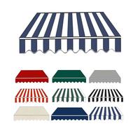 Durable Waterproof Garden Awning Replacement Fabric Top Cover Blue & White 500x300cm Front Valance Window Awning Cover Ideal for Outdoor Shade & Protection
