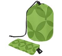 Durable Waterproof Large Barrel Makeup Bag for Women, Stylish Design with Practical Storage Solutions, Green Circular Geometric