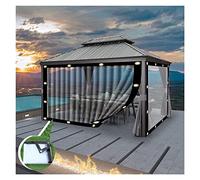 Durable Waterproof Outdoor Pergola Side Cover 0.12mm Reinforced Transparent Dustproof Sheet for Gazebo Porch Window Size 3x4.5m (9.84x14.76ft) Color A
