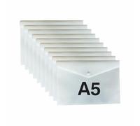 ( ) | Durable Waterproof Poly Envelopes with Secure Snap | Ideal for Receipts, Coursework, Invoices, Travel Papers Organisation (White)