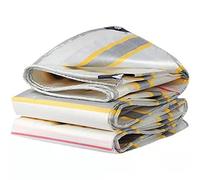 Durable Waterproof Tarpaulin Cover Sheet with Eyelets for Garden Furniture Caravans Camping Heavy Duty 350 GSM Woven PE Material Colorful Stripes Design 5x5m