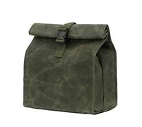 Durable Waxed Canvas Lunch Bags Eco-Friendly Reusable Lunch Box with Adjustable Buckle for Men, Women, Kids, Green, Soft Handfeel
