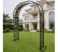 Durable Weather Resistant Metal Garden Arch Heavy Duty Plant Support Trellis for Pathway Easy Assembly Black 180x40x230cm Ideal Garden Decor in the UK