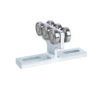 Durable wheel trolley assembly for reliable performance for electric cranes and two-way movements, T-shape pulley