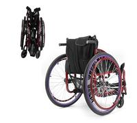 Durable Wheelchair for Adults,Portable Folding Carry Wheelchairs,Upgrade Seat Cushion,Comfortable Ergonomic Sport Wheelchair Load 100 Kg
