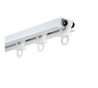 Durable White Aluminum Curtain Track Kit, Versatile Window Drapery Solution, Heavy-Duty Concealed Guide for Home Decor, Perfect for Curtains and Drapes