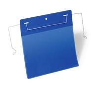 Durable Wire Hanger Ticket Holder Pocket Landscape 50 Pk A5 Blue