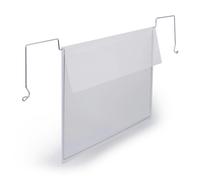 Durable Wire Hanging Document Pocket | 50 Ticket Holders With Flaps | A4 Clear