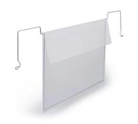 Durable A5 Wire Hanging Document Pocket - Robust Ticket Holder with Flaps - Optimal for Clearly Labelling Warehouses and Logistic Centres - Pack of 50 Transparent Document Holders