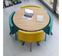 Durable Wooden Dining Table Set with 4 Chairs - Stylish Square Kitchen Furniture Combo for Living Room & Dining Room - 80CM Reception Table