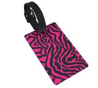 Durable Zebra Tiger Leopard Pink Print Luggage Tag with Full Back Privacy Cover â€“ Bright ID Labels for Suitcases, and Backpacks