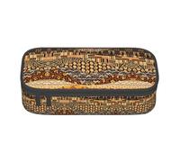 Durable Zippered Stationery Organizer Bag for Kids African Style Patchwork Print Pencil case for Office Supplies.