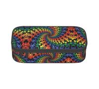 Durable Zippered Stationery Organizer Bag for Kids Bear Dancing Tie Dye Print Pencil case for Office Supplies.