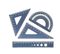 Durabled Aluminum Mathematics Rulers Set 4 Piece Set for Student and Professional Engineering Measurement Tool