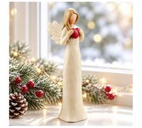 DurableDelights 7.48" Angel Figurines for Women - Guardian Angel Statue | Hand-Painted Resin, Pure White Wings, Sympathy Keepsake For Mom, Friend Or Sister, Ideal For Memorial Display