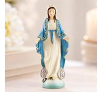 DurableDelights Virgin Mary Statue Catholic, Religious Decor | Resin Finish, Blue Robe Detail, Prayer Corner, Shelf, Bedroom, Home Faith Display