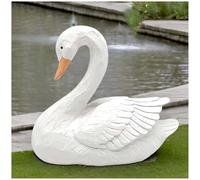DurableDelights White Swan Figurine - Home Decor Exquisite Sculpture Resin，Artistic White Goose Statue Craft for Elegant Outdoor Garden and Yard Decoration, 7.48 Inches