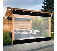 DurableWaterproofOutdoorCanopyFabricwithClearSidePanelsTearResistantWindbreakforGazeboPergolas&PatiosHeyDutyGrommetDesignforUltimateProtection