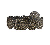 Durablity PU Leather Waist Belt Adjustable Length For Girl Women Decorative Waist Coat Skirts Jeans Wide Disc Women Leather Wide Disc Metal Buckle Western