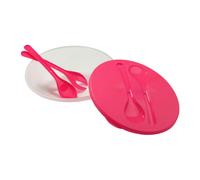 Durably Constructed Salad Container With Pink Lid, Convenient Storage Box With Lid, Versatile Plastic box