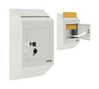 Durabox Heavy Duty Wall Mount Locking Deposit Drop Box Safe W300 (Grey) for Receiving Letters, Checks, Payment, Documents and More For Commercial, Home or Office Use
