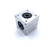 DurabSwap Gear Box Reducer Small Bevel Angle Gearbox 90-Degree Right Commutator Drive Reversing Speed Ratio 1:1 8MM 10MM Shaft for Benchtop Lathe Machine(Dual- 2-HEX-1 e-KEY,8mm)