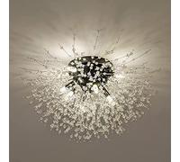 DurabSwap Modern Crystal Ceiling Light, 6 Light G9 Led Firework Recessed Suitable for Bedroom, Living Room, Kitchen, Dining Room,Black,8 Lights,Enchanting12